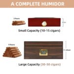 CIGAROL Glass Top Cigar Humidor | Digital Hygrometer & Spanish Cedar Tray - Image 5