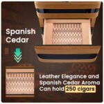Afidano Electric Cigar Humidor, Dual‑Zone Smart Humidifier with Touchscreen & Digital Hygrometer, Wi‑Fi App Control, UV‑Protected Glass, Spanish Cedar WOOD, Holds Up to 250 Cigars – (JC50A-L3) - Image 12