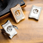 Luxury V-Cut Cigar Cutter Stainless Steel Cigar Cutter Zinc Alloy Blade Semi-Automatic Gold - Image 4