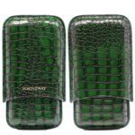Hemingway Portable Cigar Case 3 Cigars Holder Premium leather Cigar Case - GREEN