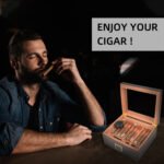 CIGAROL Glass Top Cigar Humidor | Digital Hygrometer & Spanish Cedar Tray - Image 4