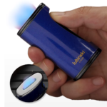 Luxury Cigar Lighter Fan Flame Metal Portable Butane Gas Torch Lightes With Gift Box Green - Image 3