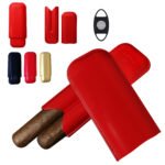 Hemingway Premium leather Cigar Case 2 Cigars Holder Snake Print Cigar Case Red - Image 5