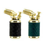 Luxury Metal Antique Design Cigar Lighter With Punch 1 Jet Flame Torch Butane Gas Lighter With Puncher Cigar With Gift Box Green - Image 5