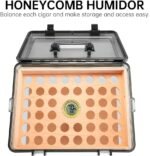 CIGARLOONG Acrylic Cigar Humidor: Transparent Box with Hygrometer & Cedar Tray - Image 4