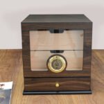 CIGAROL Glass Top Cigar Humidor Set | Modern Carbon Fiber Design & Digital Hygrometer - Image 7
