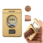 New Metal Cigar Cutter Guillotine Sharp Double Blades Luxury Cigar Cutter Gold - Image 2
