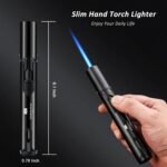 HEMINGWAY Single Jet Torch Lighters – Windproof Refillable Butane Pen-Style Lighters with Powerful Blue Flame – Portable for Candles, Culinary, BBQ & Camping - Image 2
