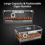 CIGARLOONG Clear Humidor: 30-Cigar Storage Box with Humidifier & Hygrometer - Image 2