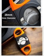 LUBINSKI Cigar Cutter and Torch Lighter 3 Jet Cigar Lighter w Punch, Security Lock Cigar Cutter W Cigar Stand Gift Set (Orange) - Image 4