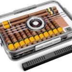 CIGARLOONG Clear Humidor: 30-Cigar Storage Box with Humidifier & Hygrometer