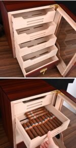 CIGAROL Electric Cigar Humidor Cabinet | Ornate Dragon Design with Spanish Cedar Drawers - Image 3