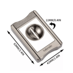 Luxury V-Cut Cigar Cutter Stainless Steel Cigar Cutter Zinc Alloy Blade Semi-Automatic Gold Grey - Image 4