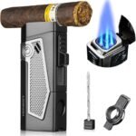 Honest Jet Torch Lighter – Windproof Refillable Butane Lighter, Heavy Metal Body