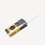 Portable Metal V Cutter And Cigar Lighter Butane Gas Jet Blue Flame Needles Punch Gold - Image 3