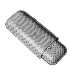 Hemingway Premium leather Cigar Case 2 Cigars Holder Snake Print Cigar Case Grey - Image 4