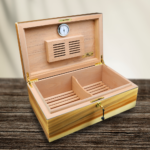 Donatus Cedar Wood Cigar Humidor Case Large Capacity Cigar Storage Box W/Humidifier & Hygrometer