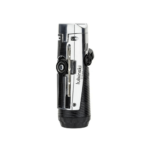 Lubinski Jet Flame Cigar Lighter With Punch Cigar Holder Metal Body Refillable Silver