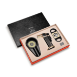 Jifeng Cigar Lighter and Cutter Ashtray Set Alloy Windproof Jet Flames Lighter 3 Pieces Set with Gift Box