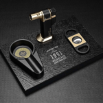 Jifeng Cigar Lighter and Cutter Ashtray Set Alloy Windproof Jet Flames Lighter 3 Pieces Set with Gift Box - Image 3