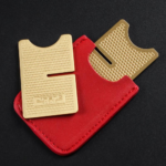 Portable Cigar Holder Stand Metal Cigar Rest with Leather Case Gold - Image 4