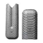 Hemingway Premium leather Cigar Case 2 Cigars Holder Snake Print Cigar Case Grey - Image 2