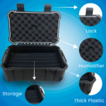 Hemingway Travel Cigar Humidor Case,15 Cigar Capacity, Portable Cigar Box with Built-In Hygrometer & Humidifier, Airtight Waterproof Humidor for Travel, Durable Plastic Protection, free lighter - Image 9