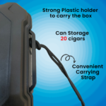 Hemingway Travel Cigar Humidor Case,15 Cigar Capacity, Portable Cigar Box with Built-In Hygrometer & Humidifier, Airtight Waterproof Humidor for Travel, Durable Plastic Protection, free lighter - Image 8