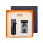Cigar Cutter and Torch Lighter Gift Set 2 Jet Cigar Lighter Cigar Cutter with Stand Perfact Gift Box