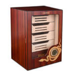 CIGAROL Electric Cigar Humidor Cabinet | Ornate Dragon Design with Spanish Cedar Drawers