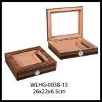 CIGARLOONG Retro Glass Top Humidor: Elegant Desktop Cigar Box with Humidifier & Hygrometer - Image 6