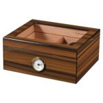 Cigarol Glass Top Desktop Humidor | Classic Wood Finish with Analog or Digital Hygrometer - Image 11