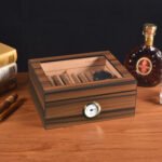 Cigarol Glass Top Desktop Humidor | Classic Wood Finish with Analog or Digital Hygrometer - Image 10