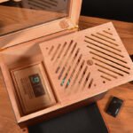 Cigarloog desktop Glass Top Cigar Humidor with Drawer | Digital Hygrometer & Spanish Cedar - Image 8