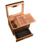 Cigarloog desktop Glass Top Cigar Humidor with Drawer | Digital Hygrometer & Spanish Cedar - Image 6