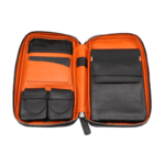 Hemingway Travel Leather Cigar Case 5 Cigar Storage Accessory Pockets Internal Hard-Shell Protection Black - Image 3