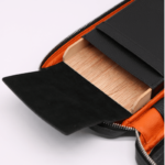 Hemingway Travel Leather Cigar Case 5 Cigar Storage Accessory Pockets Internal Hard-Shell Protection Black - Image 4