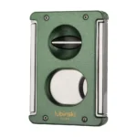 Lubinski Luxury V-Cut Cigar Cutter – Green Metal Sharp Guillotine with Punch | Travel Gift Box
