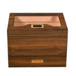 Cigarloog desktop Glass Top Cigar Humidor with Drawer | Digital Hygrometer & Spanish Cedar - Image 4